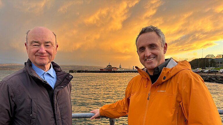 Alan Reid and Alex Cole-Hamilton in Dunoon